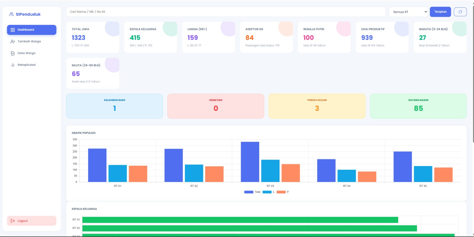 Dashboard Web Custom